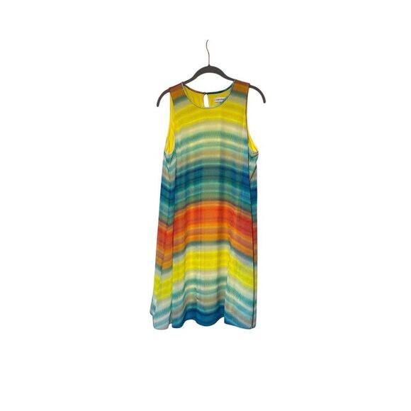 Calvin Klein women’s delicate chiffon a line summer flattering dress size 12 - Picture 1 of 3